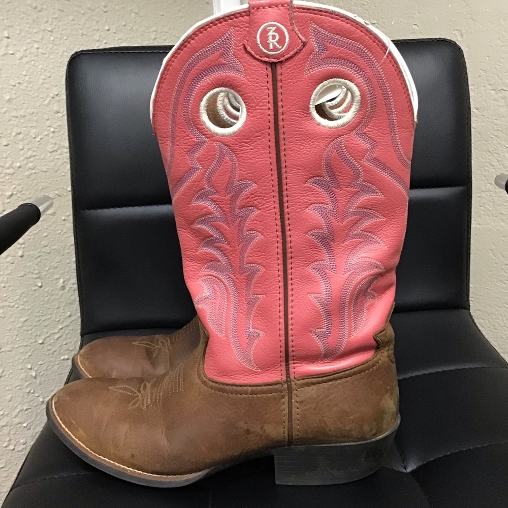 Tony Lama Sorrel Bridle Boots Kids size 6/women size 8